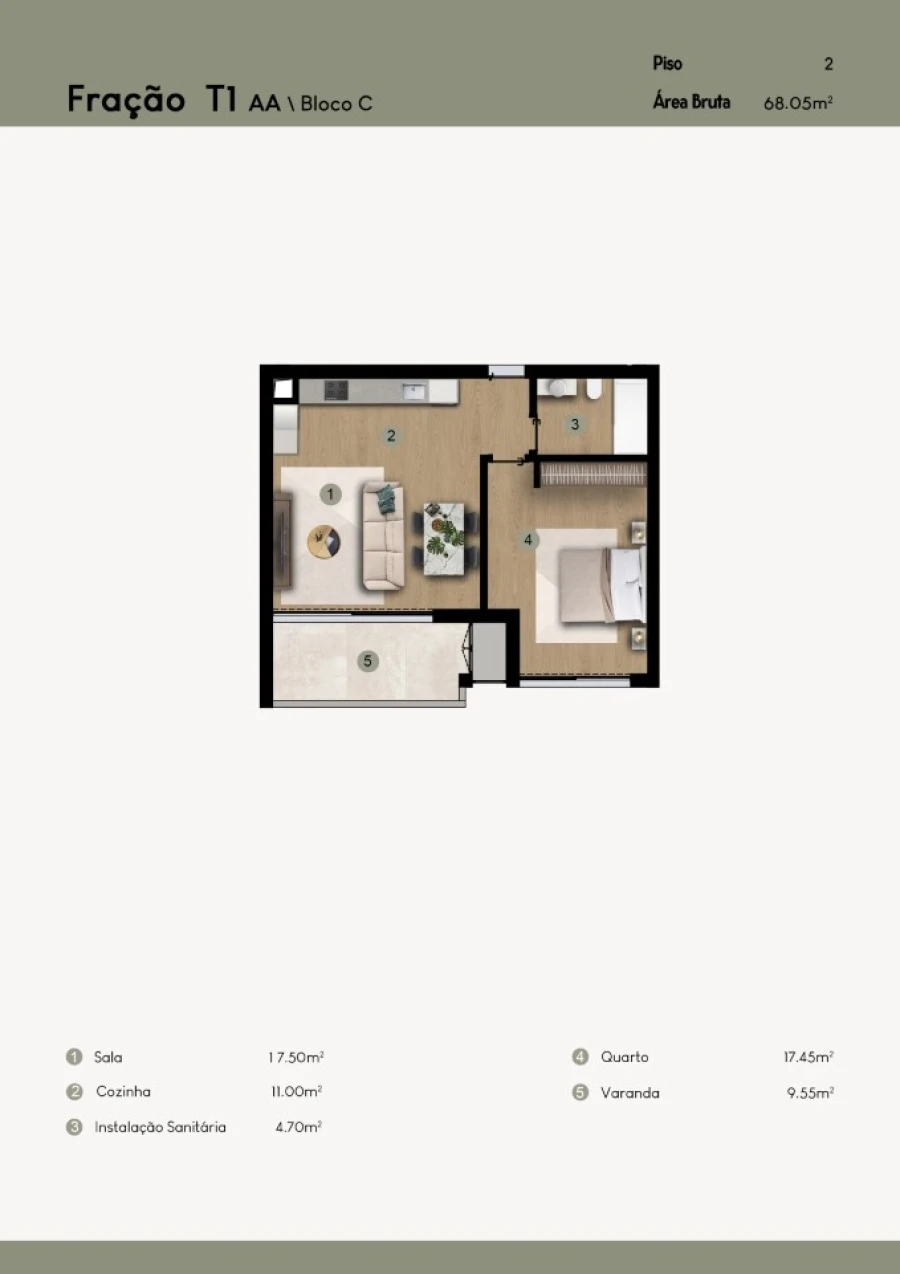 Apartamento T1 para Venda em Camara de Lobos Planta 1