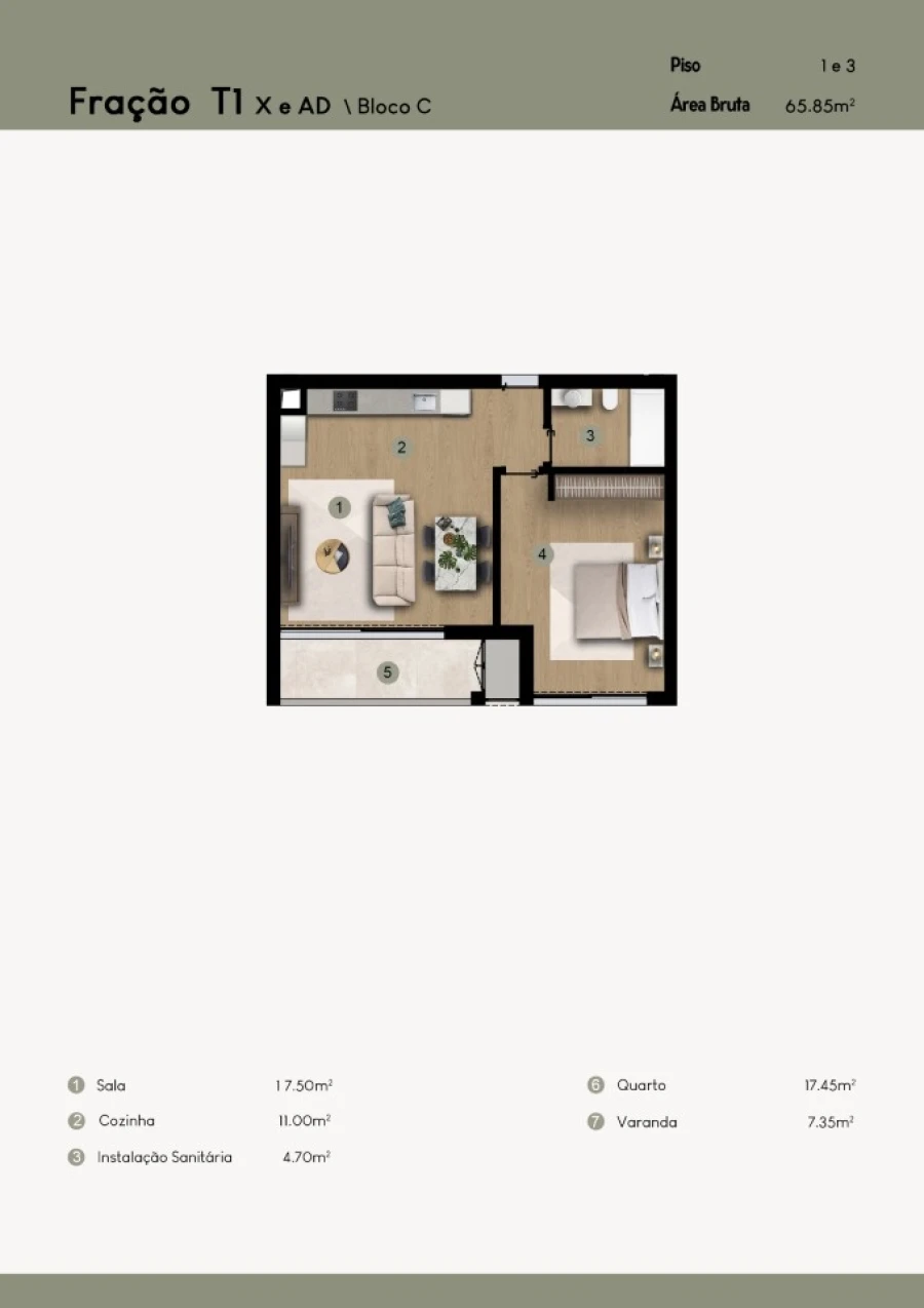 Apartamento T1 para Venda em Camara de Lobos Planta 1