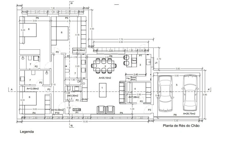Moradia T3 para Venda em Rendufinho Planta 1