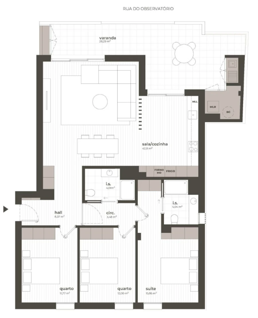 Apartamento T3 para Venda em Santa Clara e Castelo Viegas Planta 2
