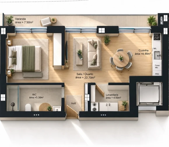 Apartamento T1 para Venda em Cristelos, Boim e Ordem Planta 1