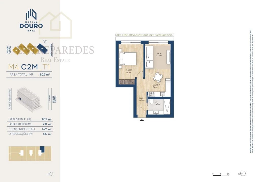 Apartamento T1 para Venda em Santa Marinha e São Pedro da Afurada Foto 57