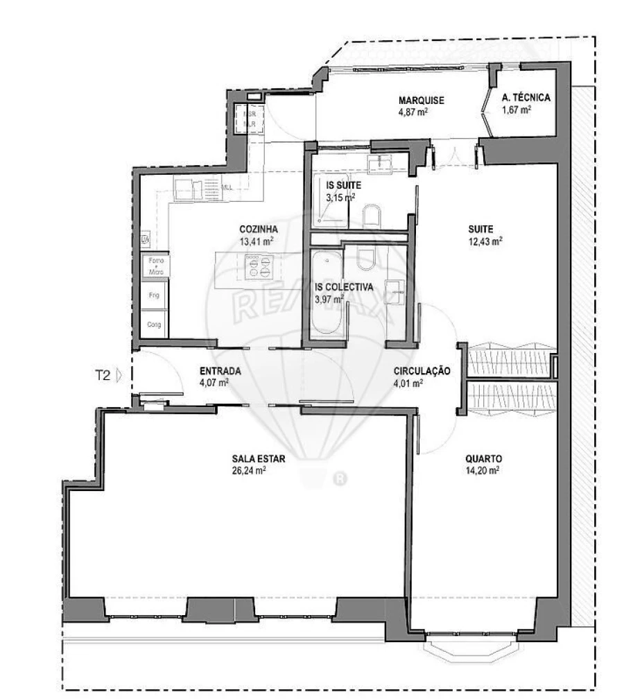 Apartamento T2 para Venda em Avenidas Novas Foto 2