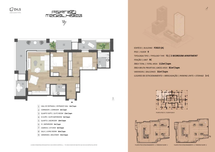 Apartamento T2 para Venda em Bonfim Planta 1