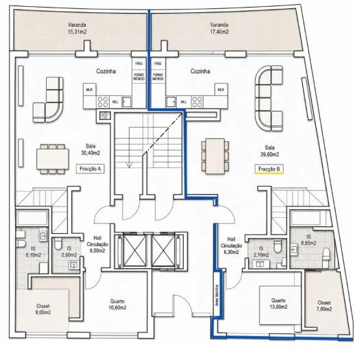 Apartamento T1 para Venda em Corroios Planta 1