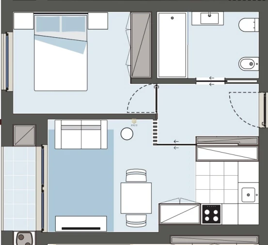 Apartamento T1 para Arrendamento em Paranhos Planta 1