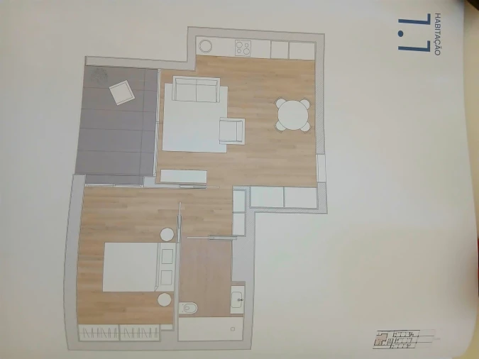 Apartamento T1 para Venda em Cedofeita, Santo Ildefonso, Sé, Miragaia, São Nicolau e Vitória Planta 1