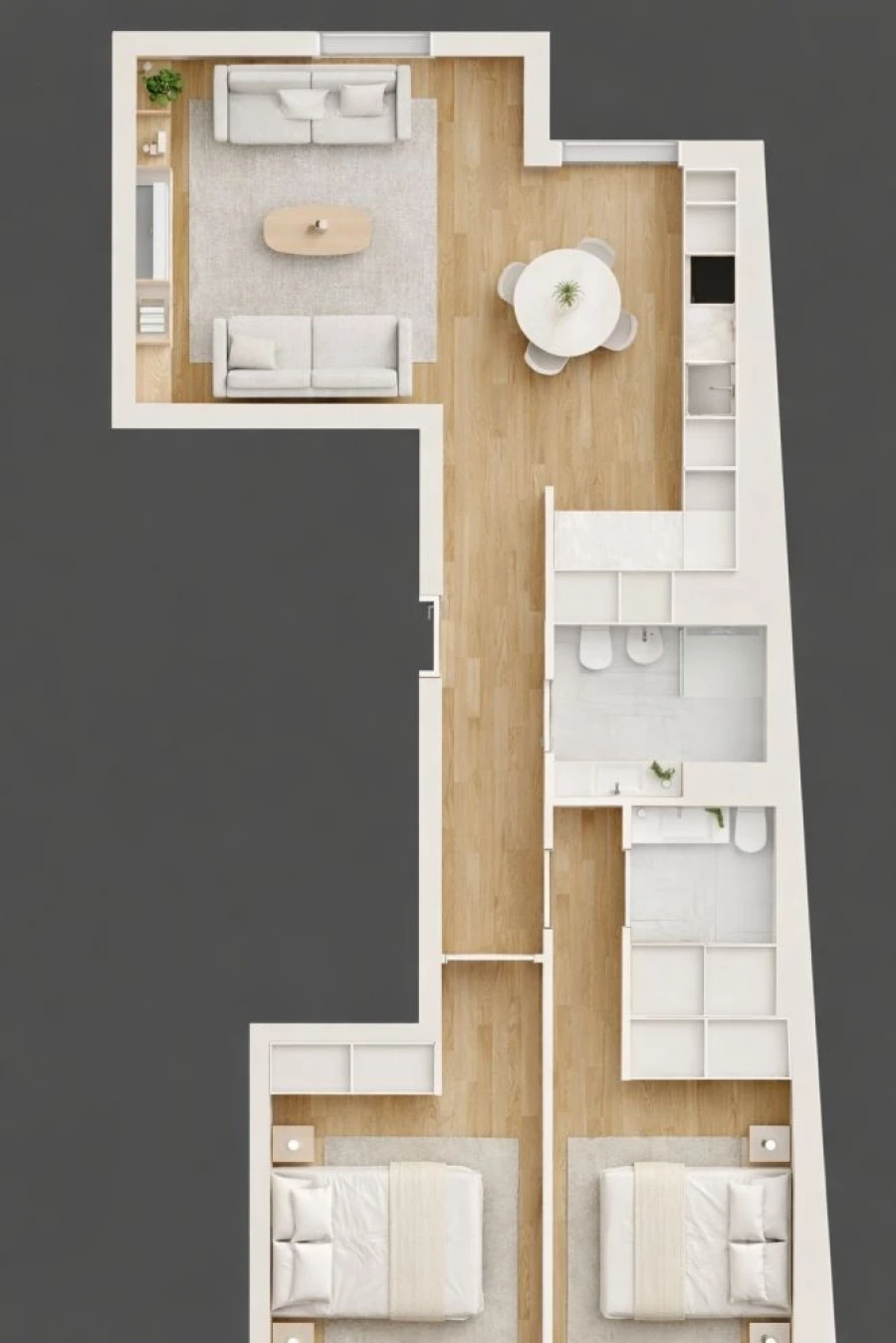 Apartamento T2 para Venda em Bonfim Planta 1