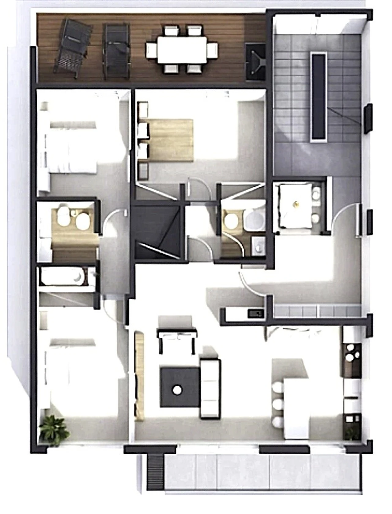 Apartamento T3 para Venda em Loule (São Sebastião) Planta 3