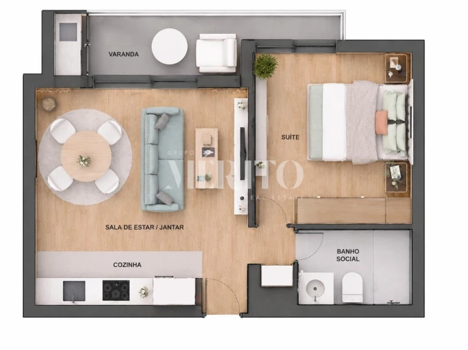 Apartamento T1 para Venda em Alvelos Foto 20