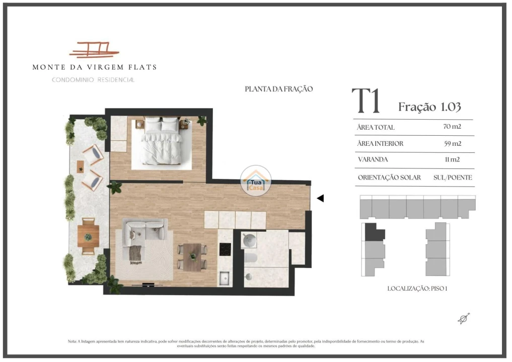 Apartamento T1 para Venda em Vilar de Andorinho Foto 9