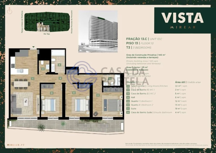 Apartamento T3 para Venda em Algés, Linda-A-Velha e Cruz Quebrada-Dafundo Planta 1