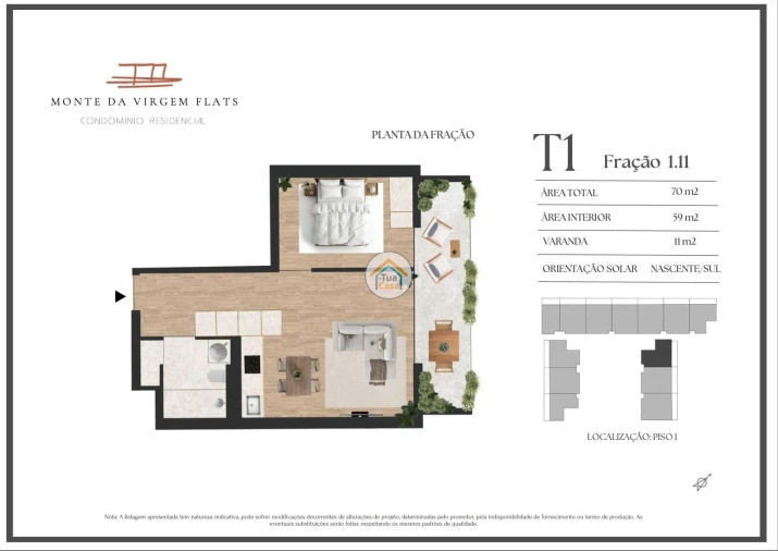 Apartamento T1 para Venda em Vilar de Andorinho Foto 9