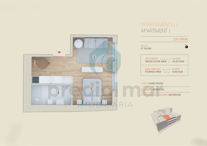 Apartamento para Venda em Cedofeita, Santo Ildefonso, Sé, Miragaia, São Nicolau e Vitória Planta 1