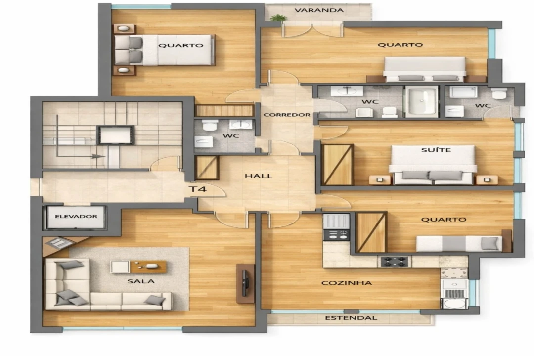 Apartamento T4 para Venda em Mina de Água Planta 2