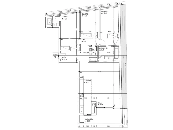 Apartamento T3 para Venda em Sesimbra (Castelo) Planta 1
