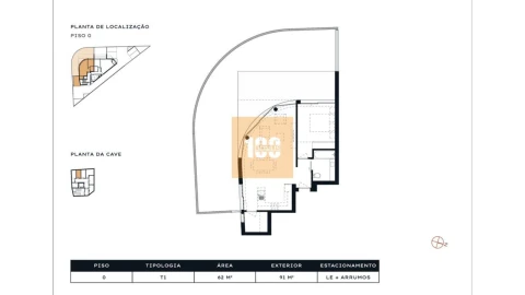 Apartamento T1 para Venda em Arcozelo