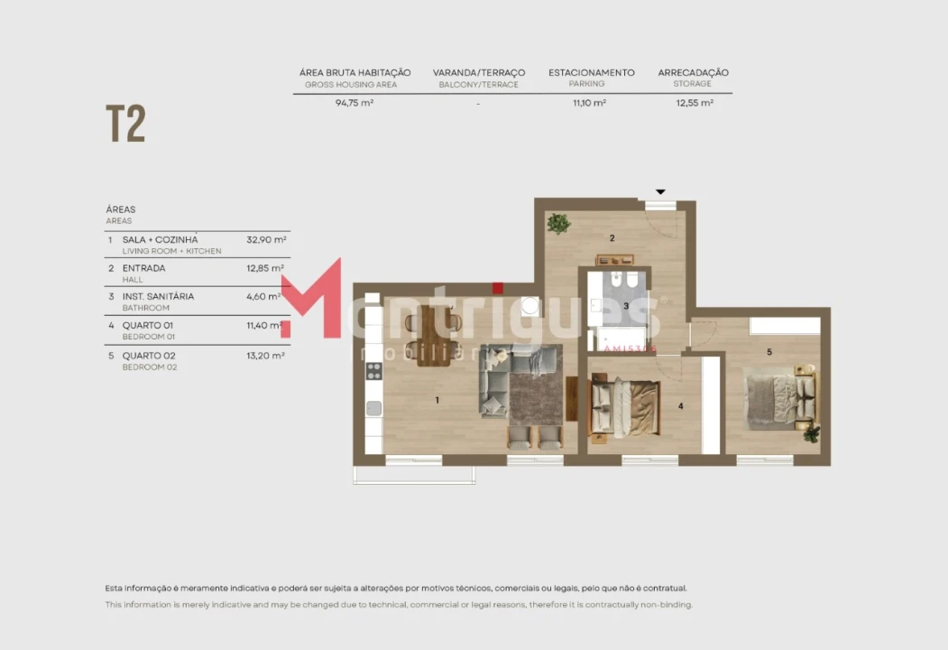 Apartamento T2 para Venda em Montijo e Afonsoeiro Foto 8