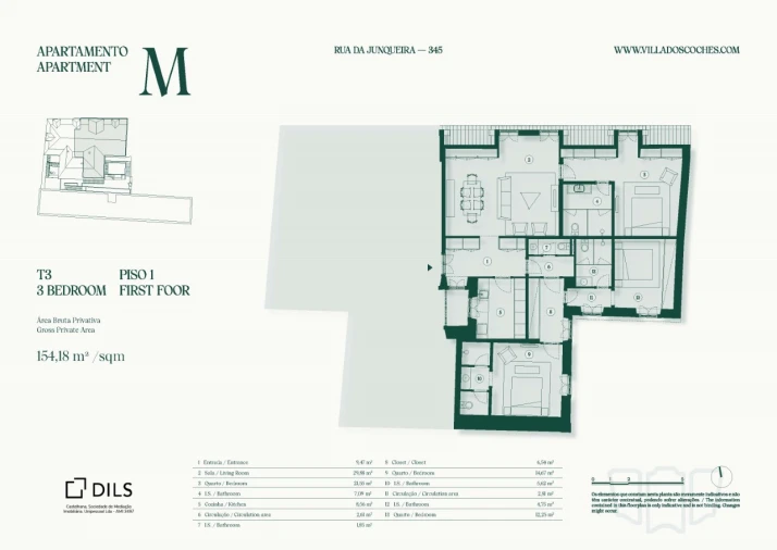 Apartamento T3 para Venda em Belém Planta 1