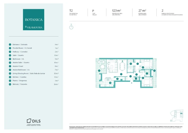 Apartamento T2 para Venda em Quarteira Planta 1