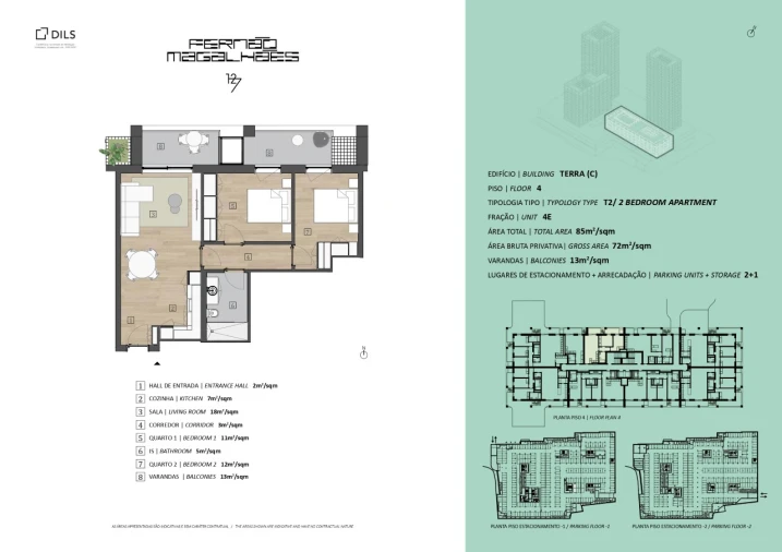 Apartamento T2 para Venda em Bonfim Planta 1