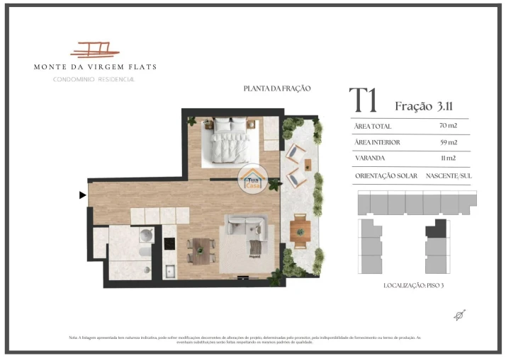 Apartamento T1 para Venda em Vilar de Andorinho Foto 9