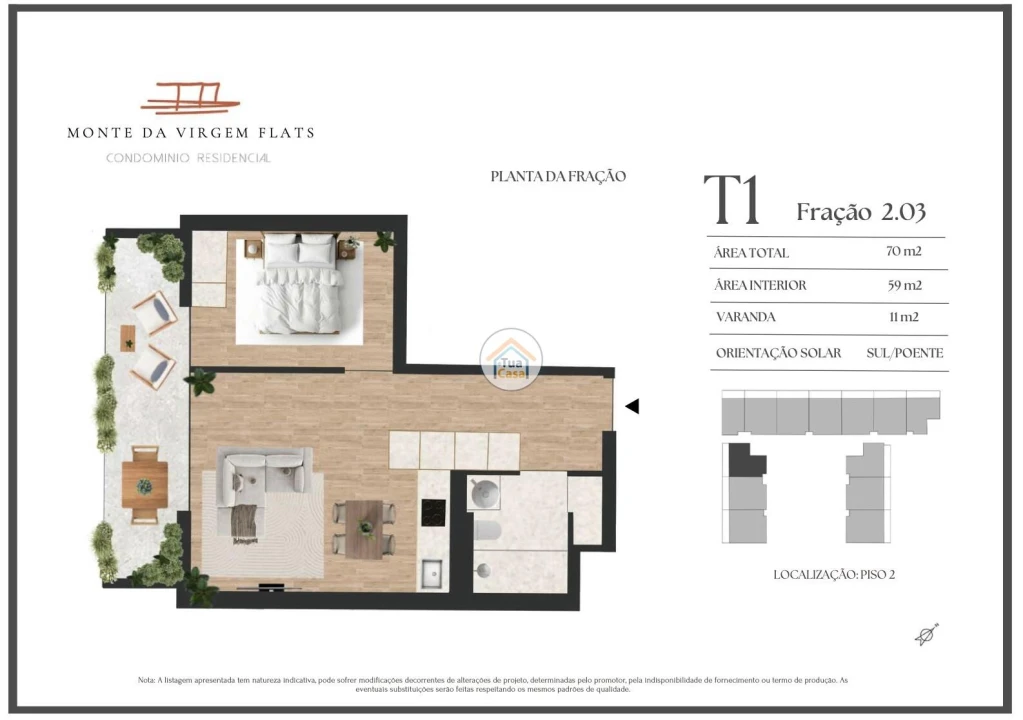 Apartamento T1 para Venda em Vilar de Andorinho Foto 9