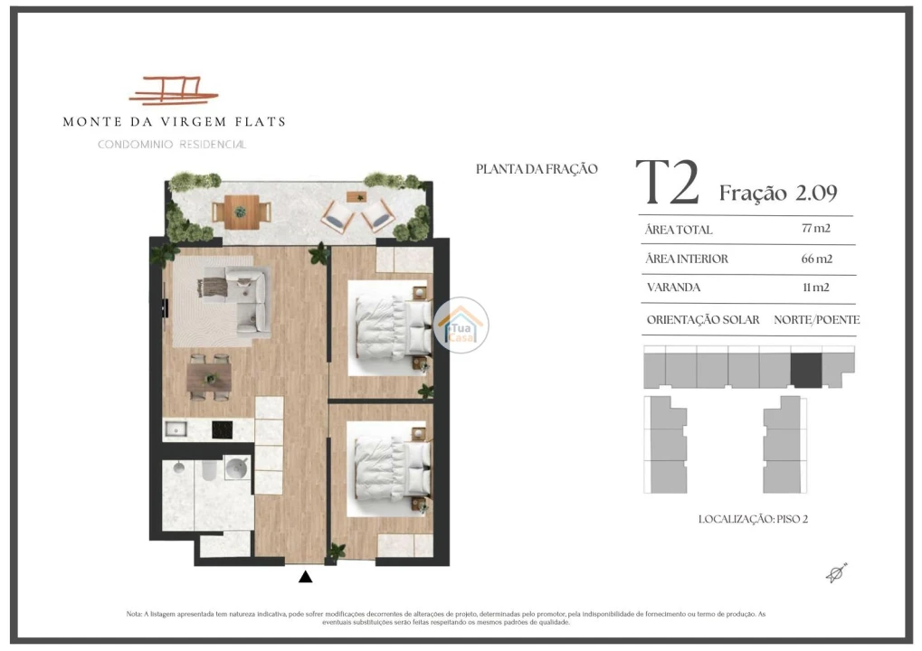 Apartamento T2 para Venda em Vilar de Andorinho Foto 9