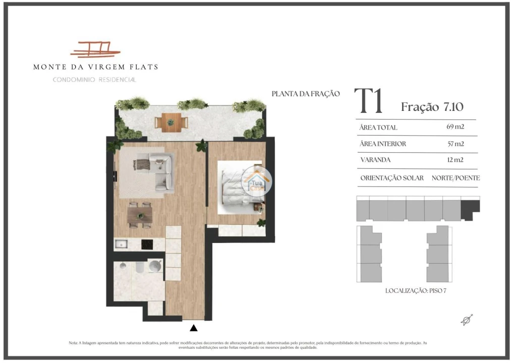 Apartamento T1 para Venda em Vilar de Andorinho Foto 9
