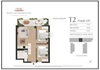 Apartamento T2 para Venda em Vilar de Andorinho