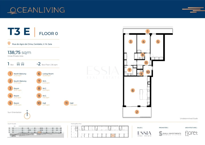 Apartamento T3 para Venda em Canidelo Planta 1