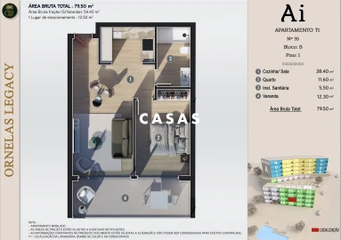 Apartamento T1 para Venda em Estreito da Calheta