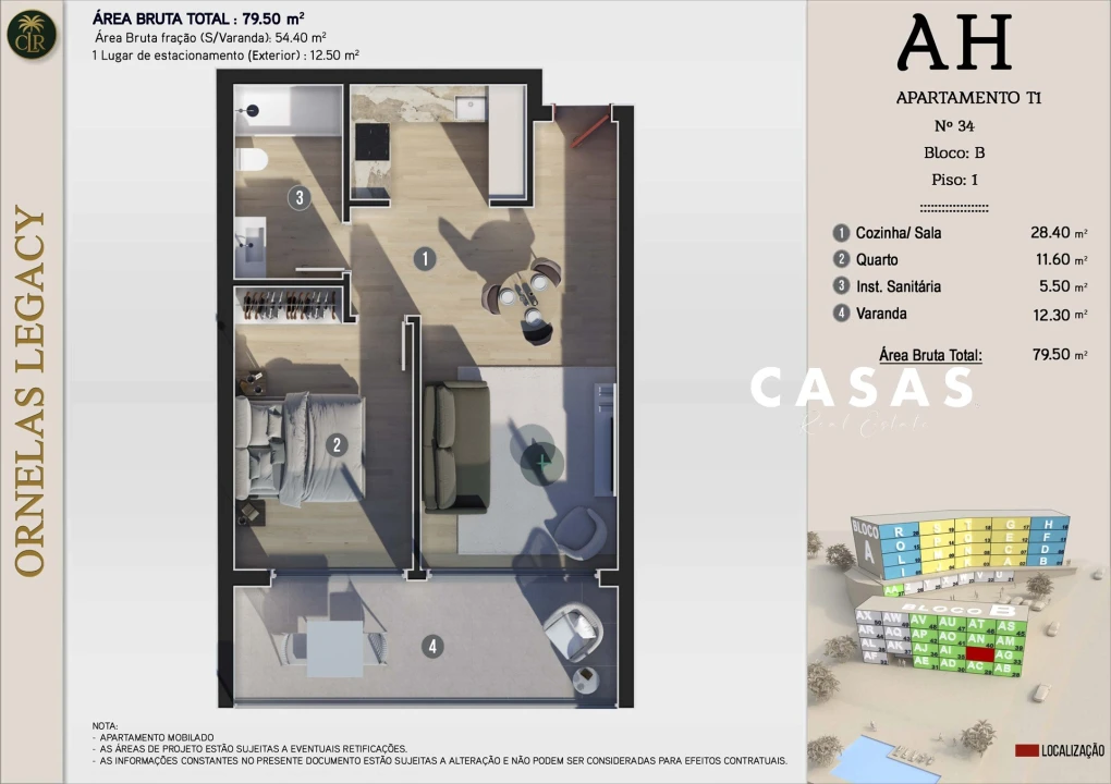 Apartamento T1 para Venda em Estreito da Calheta Foto 24