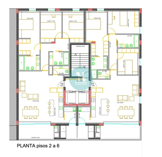 Apartamento T3 para Venda em Ferreiros e Gondizalves Planta 1
