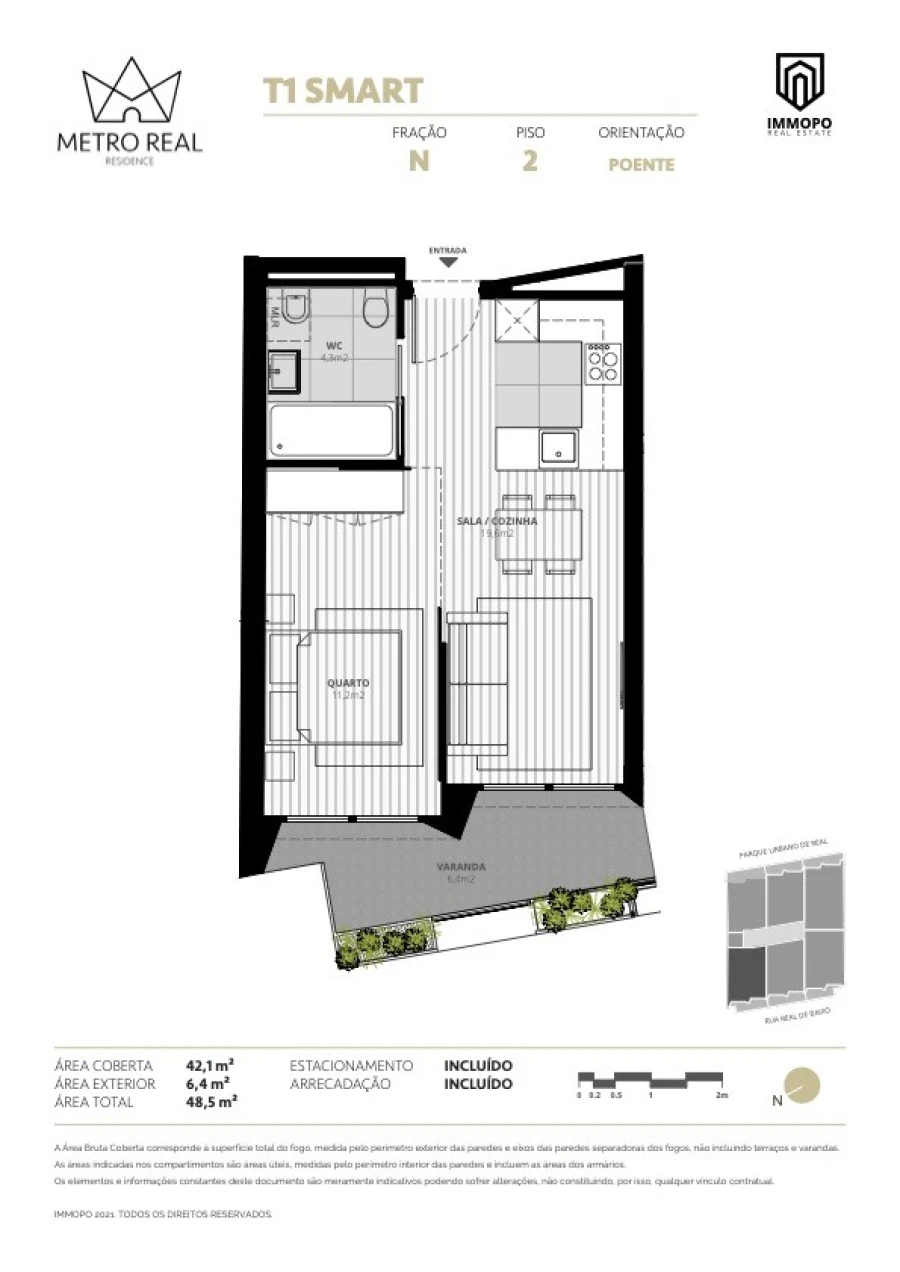 Apartamento T1 para Venda em Matosinhos e Leça da Palmeira Planta 1