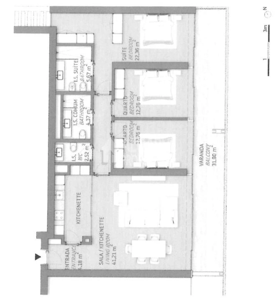 Apartamento T3 para Venda em Quarteira Planta 1