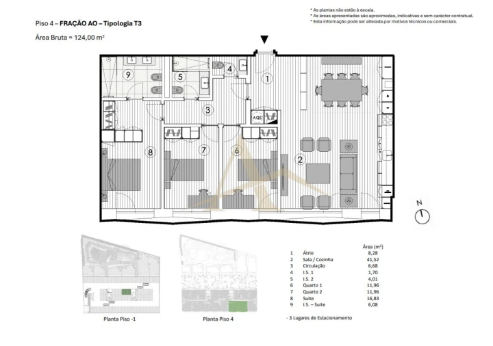 Apartamento T3 para Venda em Paranhos Planta 1