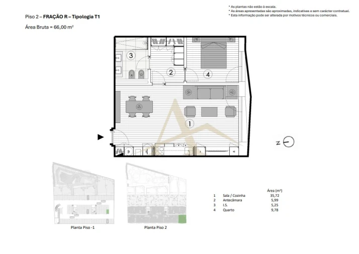 Apartamento T1 para Venda em Paranhos Planta 1