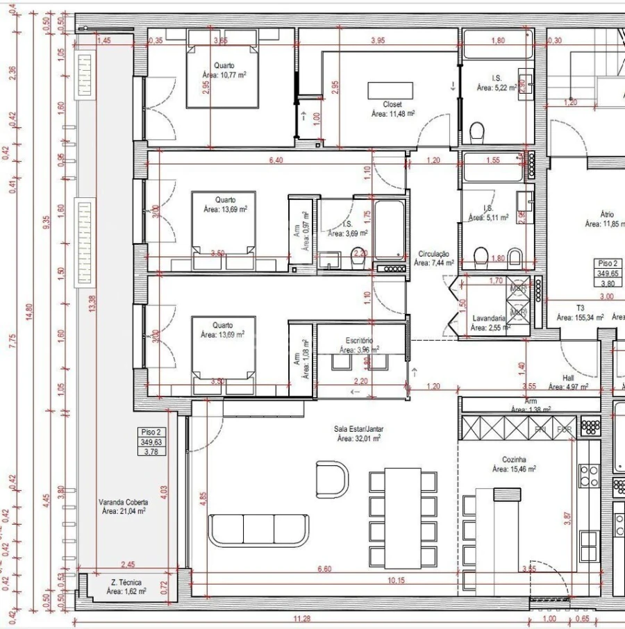 Apartamento T3 para Venda em Fatima Foto 30