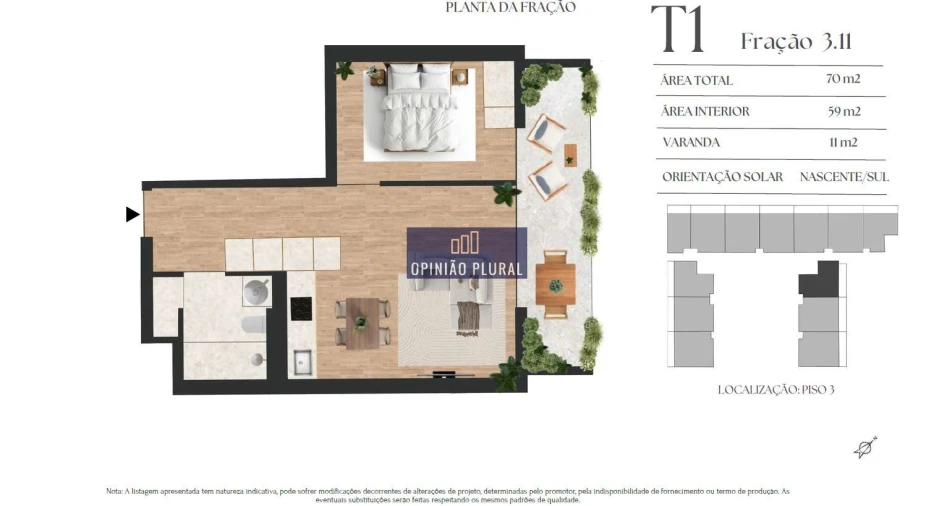 Apartamento T1 para Venda em Vilar de Andorinho Foto 8
