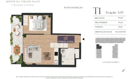 Apartamento T1 para Venda em Vilar de Andorinho