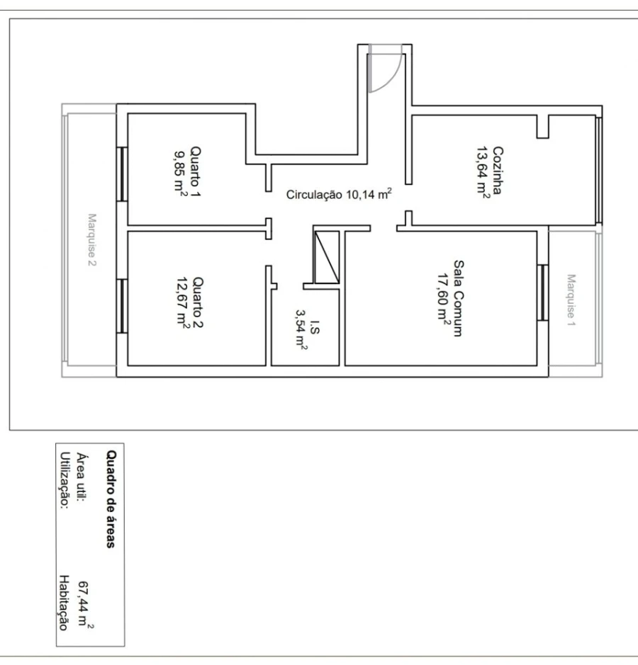 Apartamento T2 para Venda em Azambuja Planta 1