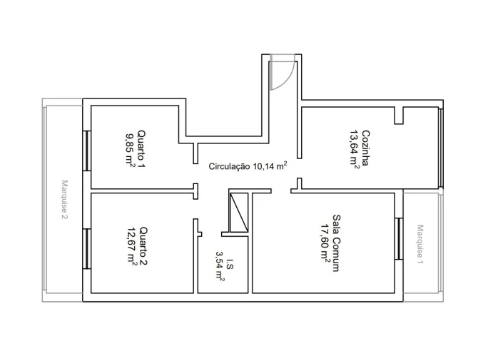Apartamento T2 para Venda em Azambuja Planta 2