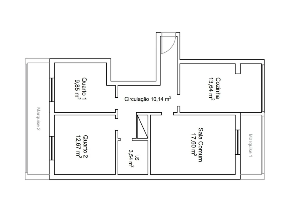 Apartamento T2 para Venda em Azambuja Planta 2