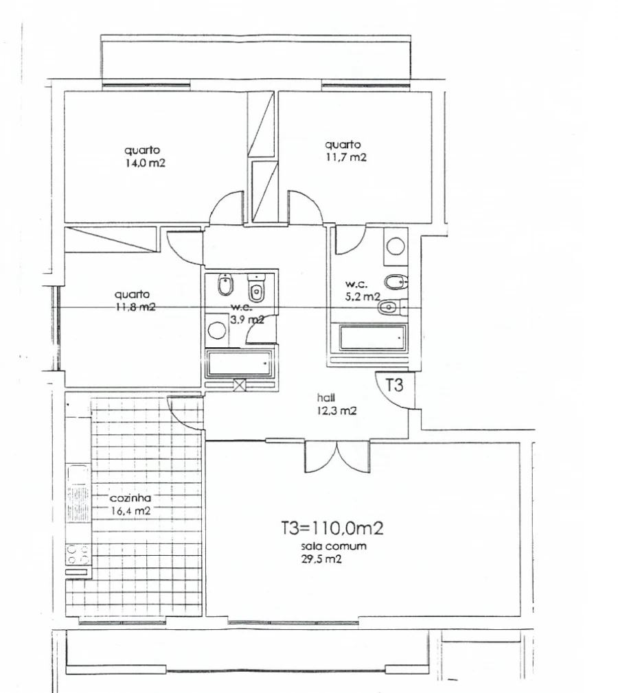 Apartamento T3 para Venda em Arvore Planta 1