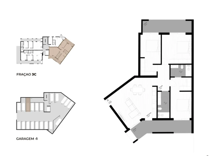 Apartamento T3 para Venda em Pedrouços Planta 1