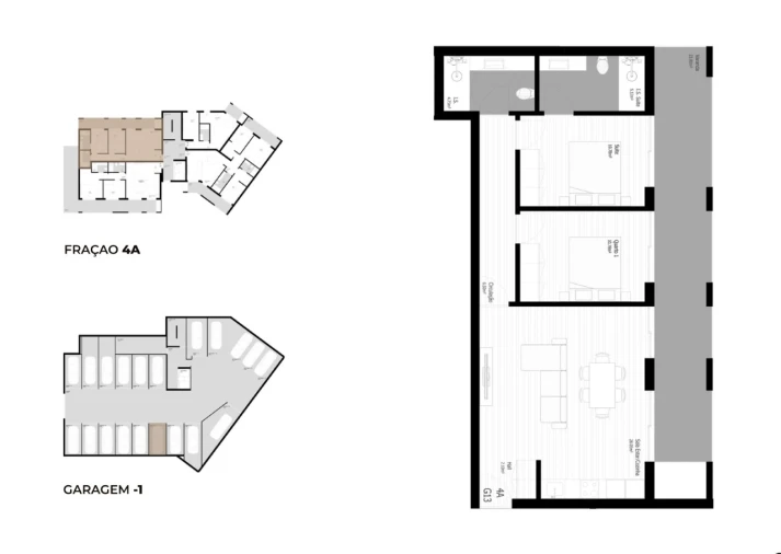 Apartamento T2 para Venda em Pedrouços Planta 1
