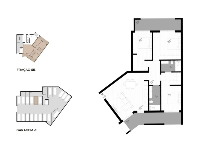 Apartamento T3 para Venda em Pedrouços Planta 1