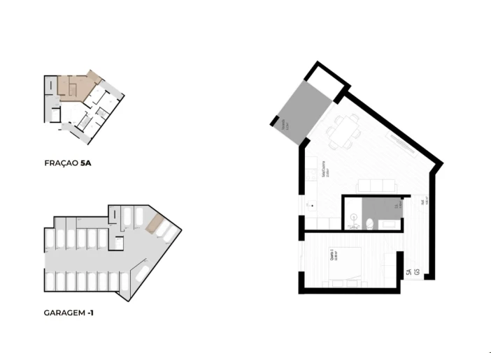 Apartamento T1 para Venda em Pedrouços Planta 1