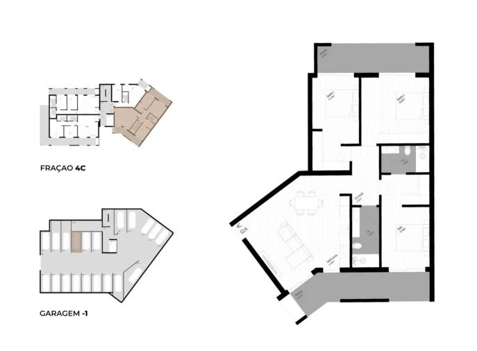 Apartamento T3 para Venda em Pedrouços Planta 1